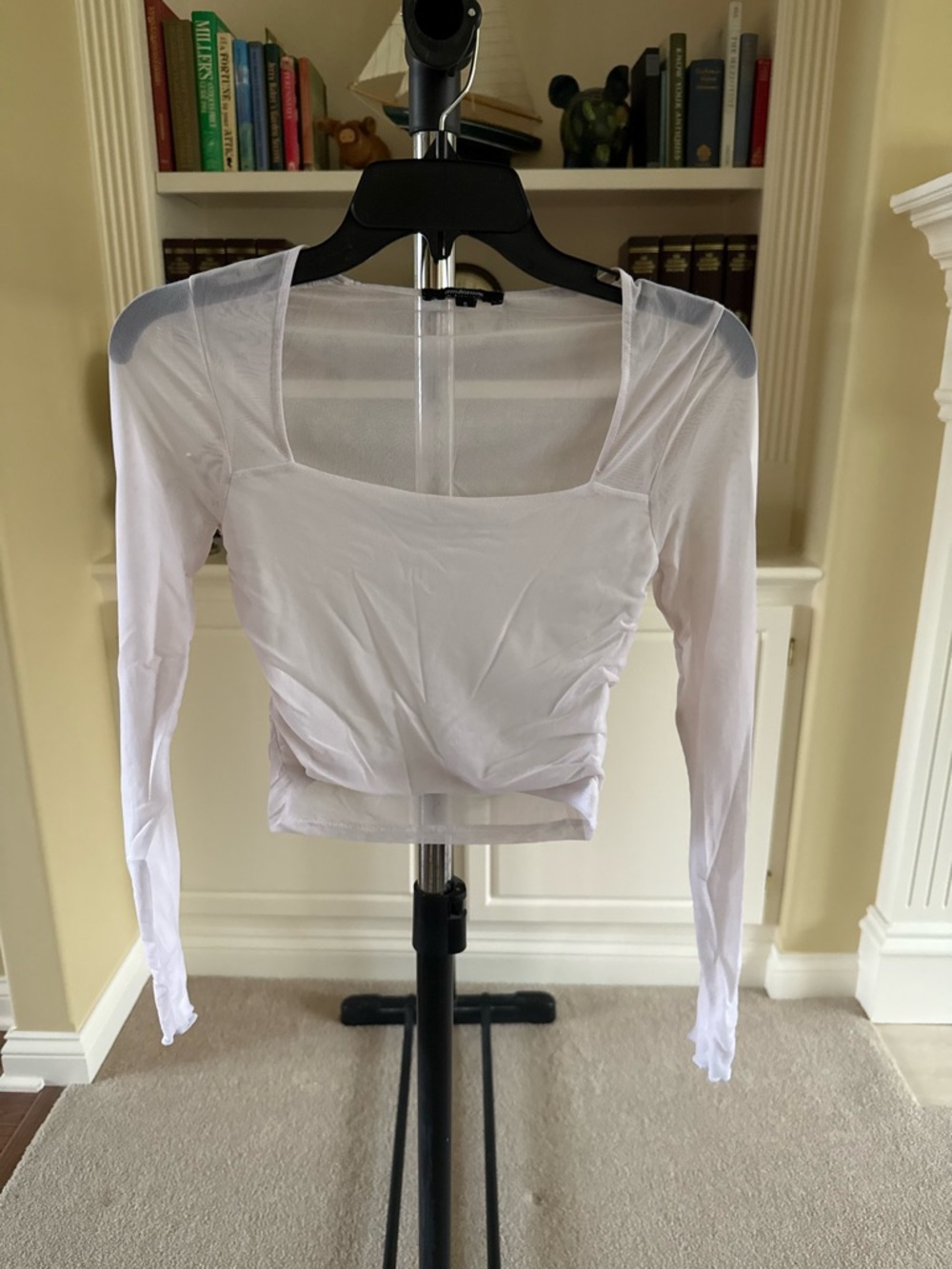 Ambiance white long-sleeve crop top